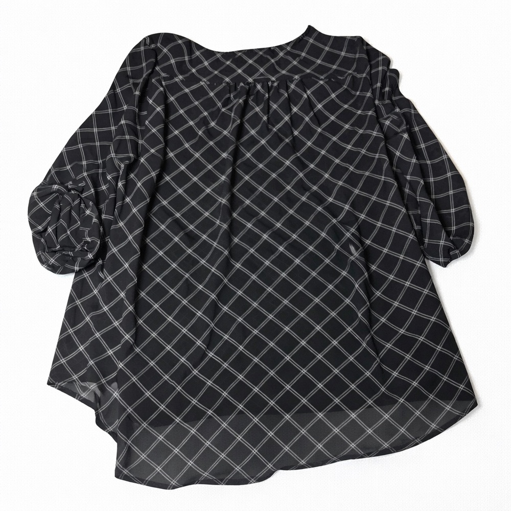 🖤 Maurices Black & White Sheer Blouse (Size 1 / Plus - Picture 4 of 6